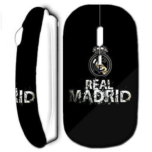 Wireless Mouse - Real Madrid - White - Wi-Fi USB Key Included - Compatible Mac and PC