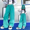 Модные широкие брюки ярких цветов для девочек, детская одежда, весенне-осенняя хлопковая уличная одежда для подростков, брюки
