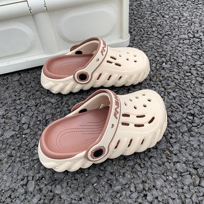 Детские шлепанцы с дырками Bobo из ЭВА, нескользящие и износостойкие, летние двухцветные шлепанцы с закрытым носком, мужские и женские сандалии