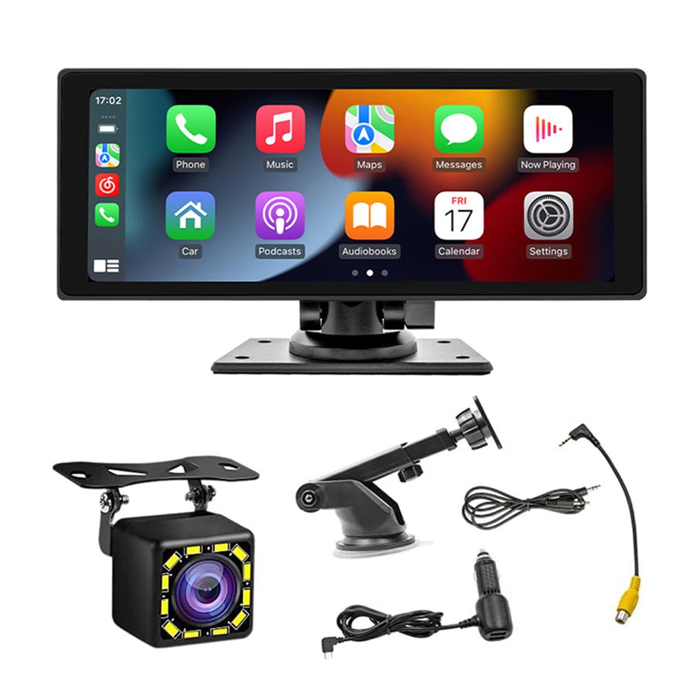 Portable Car Play For Car With Dash Cam Car-play Android Auto 10.26 HD IPS Screen Car Radio 8/12 LED Rear Camera