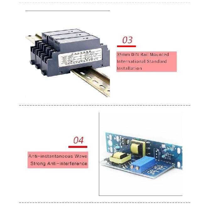 4-20mA to 0-10V Signal Isolator Converter -10A-10A to 4-20mA Signal Converter 0-10V 0-75mV to 4-20mA Galvanic Signal Isolator