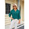 Spring and Summer Women's T-shirt Solid Color V-neck Loose Button Mid-sleeve T-shirt Top