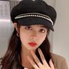 Japanese Designer Pearl Beret Hat Women's Spring and Autumn Korean Style Trendy Octagonal British Retro Painter Hat Beet Beet Beet Hat