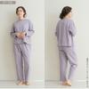Увлажняющая группа холдингов Пижама с круглым вырезом с подкладкой из меха на спине для чувствительного хлопка Длинная однотонная Живот Удобная для больницы Подходящая для