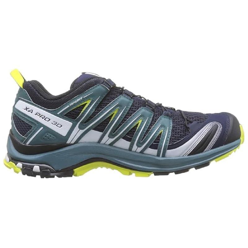 SALOMON Мужские кроссовки для трейлраннинга XA PRO 3D, низкие, Черно-зеленые, 409775