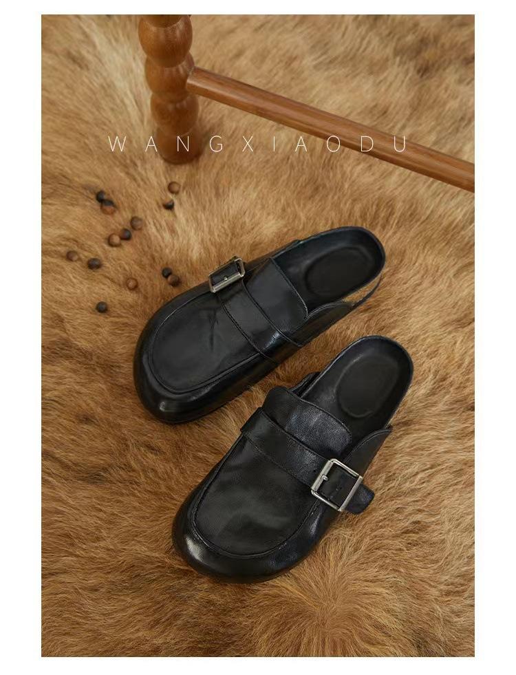 Spring Bag Head Half Slippers Women's Handmade Casual Versatile One-pedal Shoes