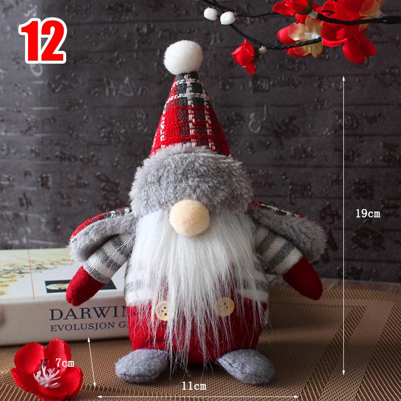34 Styles Knitted Fabric Swedish Tomte Dwarf Rudolph Gnomes Dwarf Santa Claus Faceless Plush Doll
