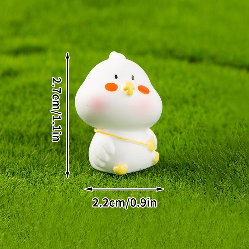 Мини-мультяшные украшения из смолы, микро-пейзажная скульптура, милая утка, поросенок, миниатюрные украшения для приборной панели автомобиля