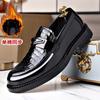 Diluo shark осень новые модные брендовые мужские туфли кожаные универсальные с круглым носком деловые платья повседневные черные кожаные туфли мужские