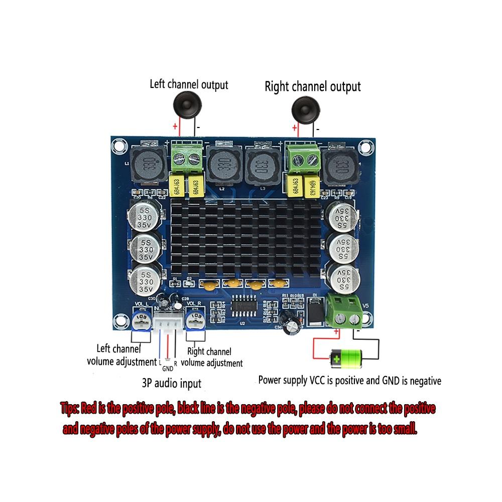 Двухканальная стерео цифровая плата усилителя мощности звука TPA3116D2 2*120 Вт