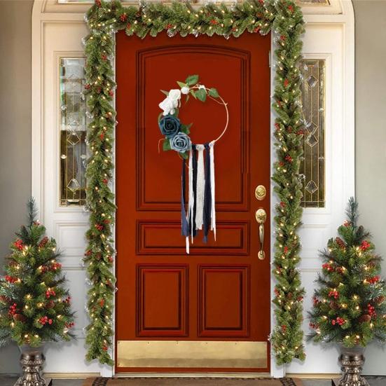 Искусственный венок ручной работы, тонкая работа, праздничные настенные украшения для вечеринки, венки