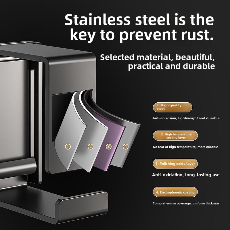 Современный выдвижной крючок для ванной комнаты, настенный, без сверления, держатель для раковины, нержавеющая сталь, стеллаж для хранения вещей для ванной комнаты и кухни