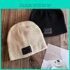 Trendy Solid Color High Top Wool Hat Letter Pattern Youth Streetwear Season Cold