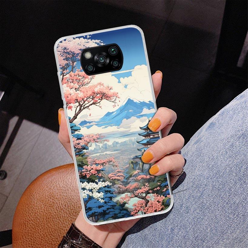 Эстетичный Аниме Пейзаж Чехол для Телефона для Xiaomi Poco X5 X6 X7 Pro X4 Gt F7 Ultra M8 M7 Redmi 15C 15 13C 13 12C 12 Уникальная Крышка Coq