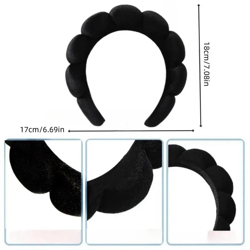 3PCS Stylish Washing Headband Set Wristbands Scrunchies Spa Bubble Headband for Washing Face Makeup Shower Skincare