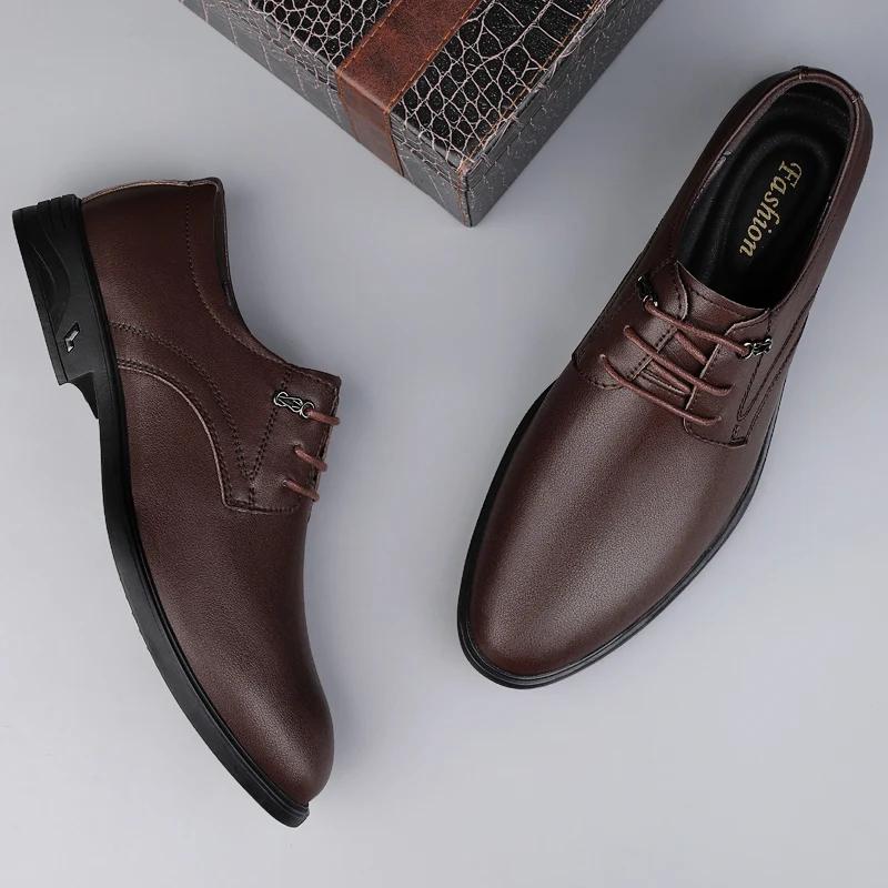 Мода Классика Новые Мужские Оксфорды Натуральная Кожа Формальная Обувь Мягкая Шнуровка Деловая Обувь Свадебная Вечеринка Мужские Дерби