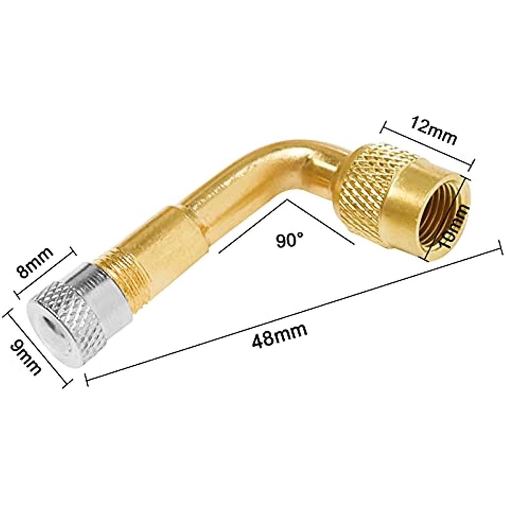 Упаковка из 2 удлинителей клапана на 90 градусов, медный адаптер клапана, удлинитель углового клапана, автомобильный клапан, удлинитель клапана для шин, угловой клапан для автомобиля, мотоцикла, велосипеда