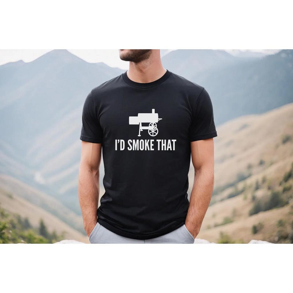 Id Smoke That Funny Bbq Smoker T Shirt Grill Master Grilling Casual S For Dad Unisex Barbecue Lovers Vintage