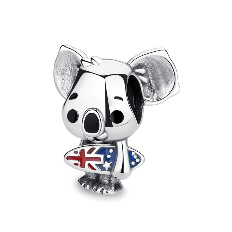 Original 925 Silver Charm Bead Love Dog Cat Paw Panda Firefly Pendant Charms Fit Bracelets Necklaces Women Jewelry