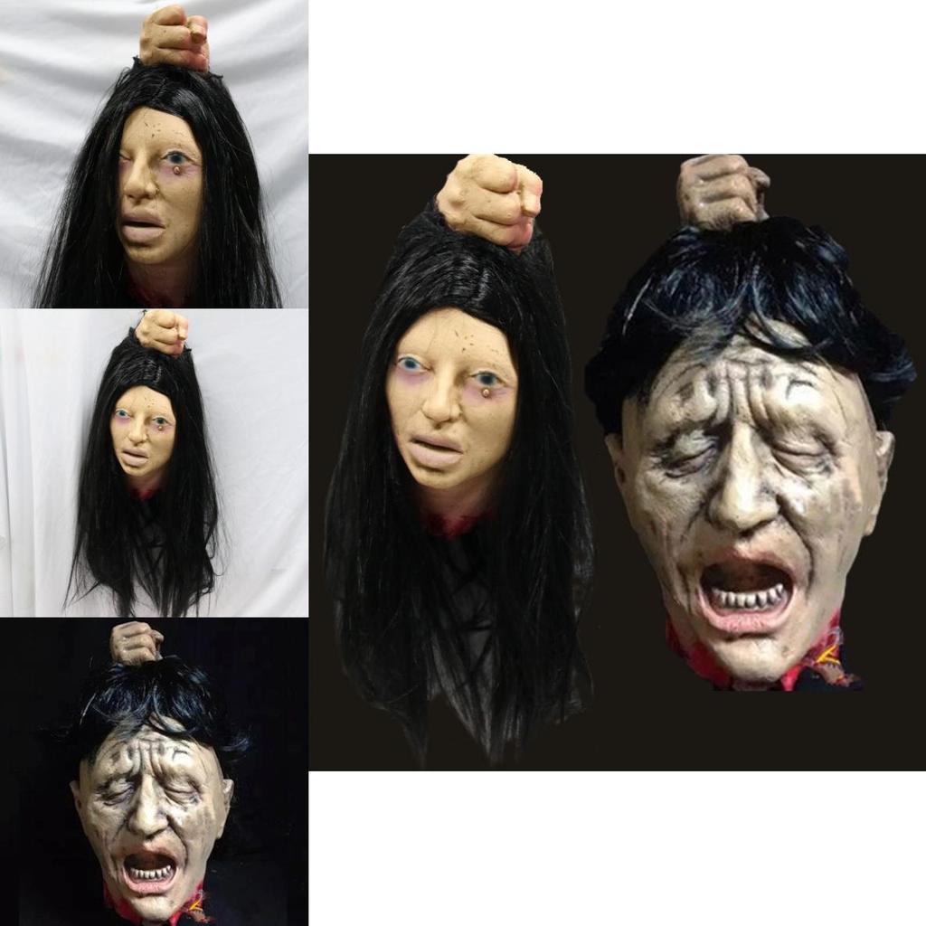 Halloween Haunted House Scene Decor Latex Filled Head Prop For Party And Bar Setup