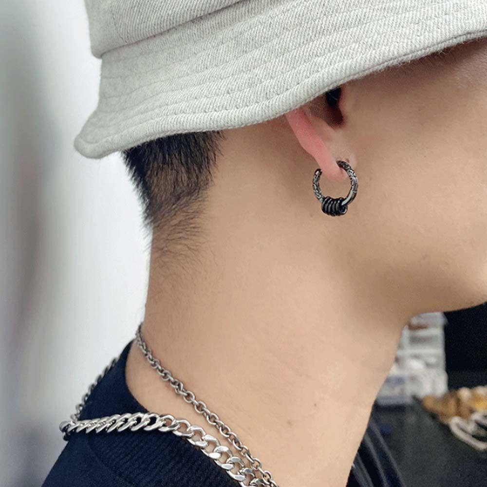 Silver Plated Copper Unisex Copper Ear Jewelry Men Earrings Stud Earrings Korean Hoop Earrings