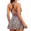2025 New European and American One-piece Conservative Skirt Bikini Solid Color Splicing Swimsuit Female Slim Sexy Swimsuit