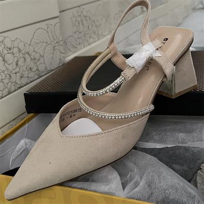 Модные женские сандалии с мелким вырезом, ретро женская обувь на блочном каблуке, остроносые, оригинальные, очень удобные, массивные, закрытые сандалии из натуральной кожи