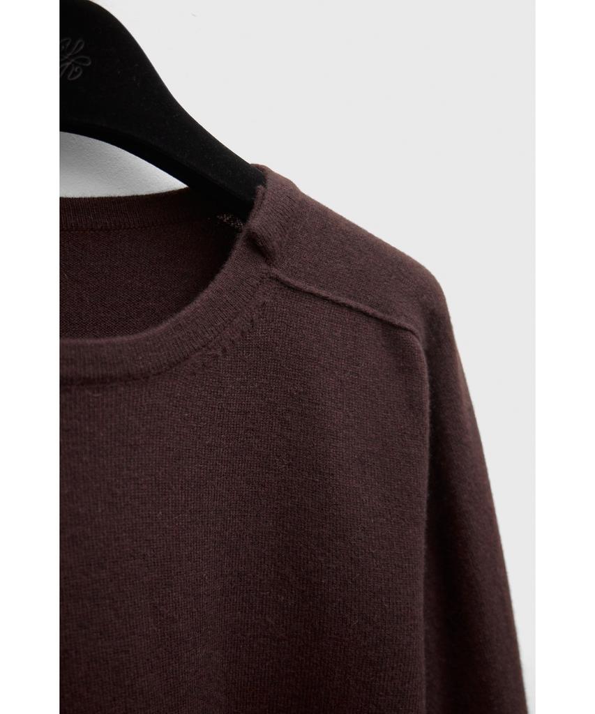 YOUTH Cashmere Asymmetric Neck Knit - Dark Brown