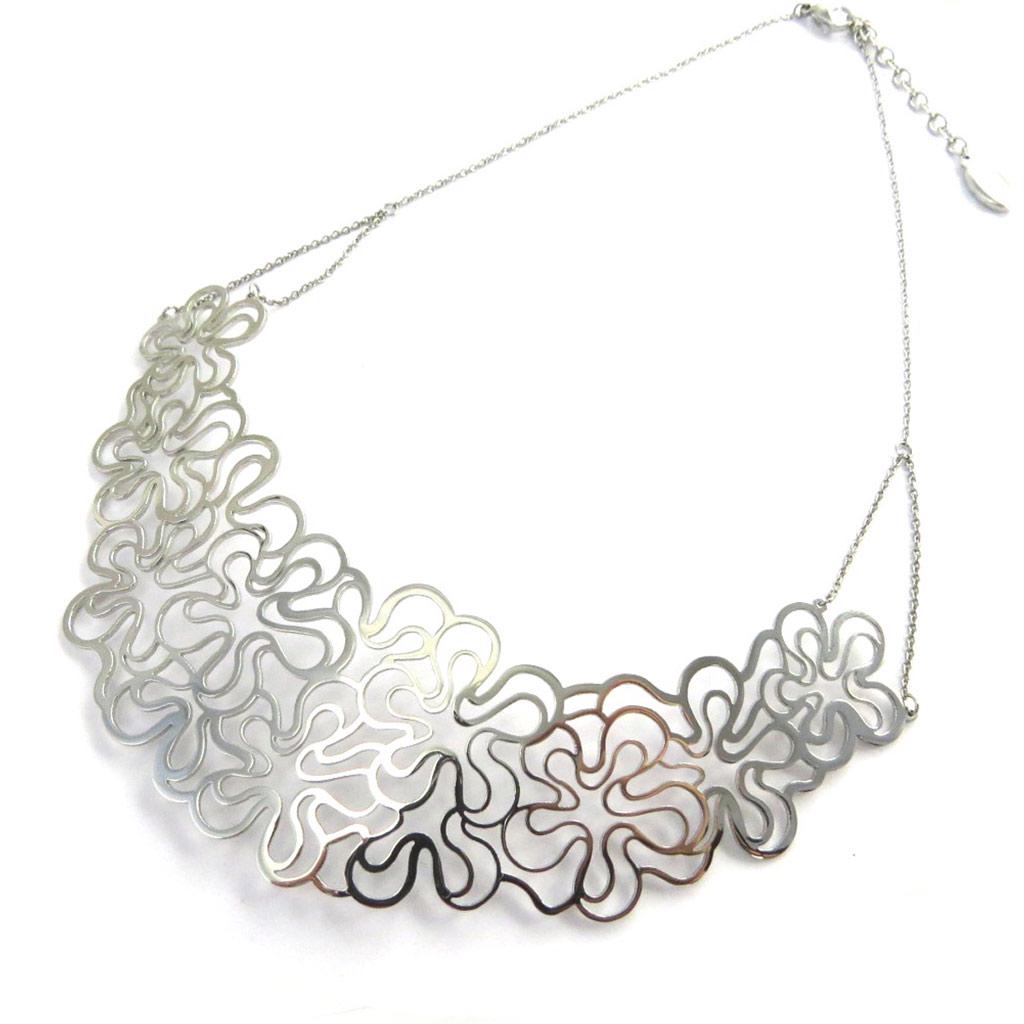 Altesse [M7193] - Silver 'Carmen' Steel Necklace (flora)