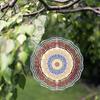 Bohemian Style 10 Inch Hanging Wind Spinner Vibrant Blue Red Yellow Floral Pattern Metal Art Chime for Balcony Patio Garden Decor All Season Gift