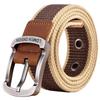 Canvas Belt Men'S And Women'S Belt, Casual Pants With Student Pin Buckle, Blue Military Training Belt Outdoor