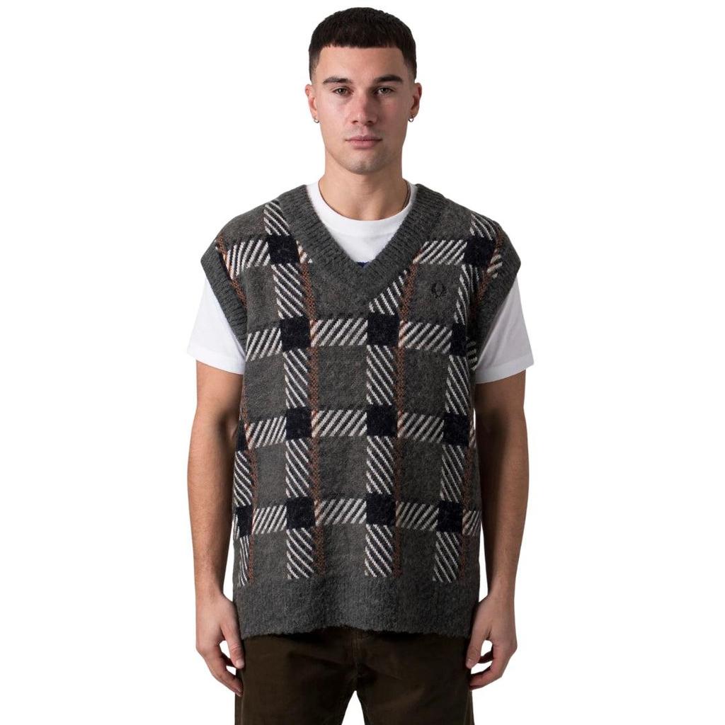 Fred Perry Mens Tartan Sweater Vest