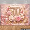 Двумерный розово-золотой цветочный фон для 70-летия с фоном боке