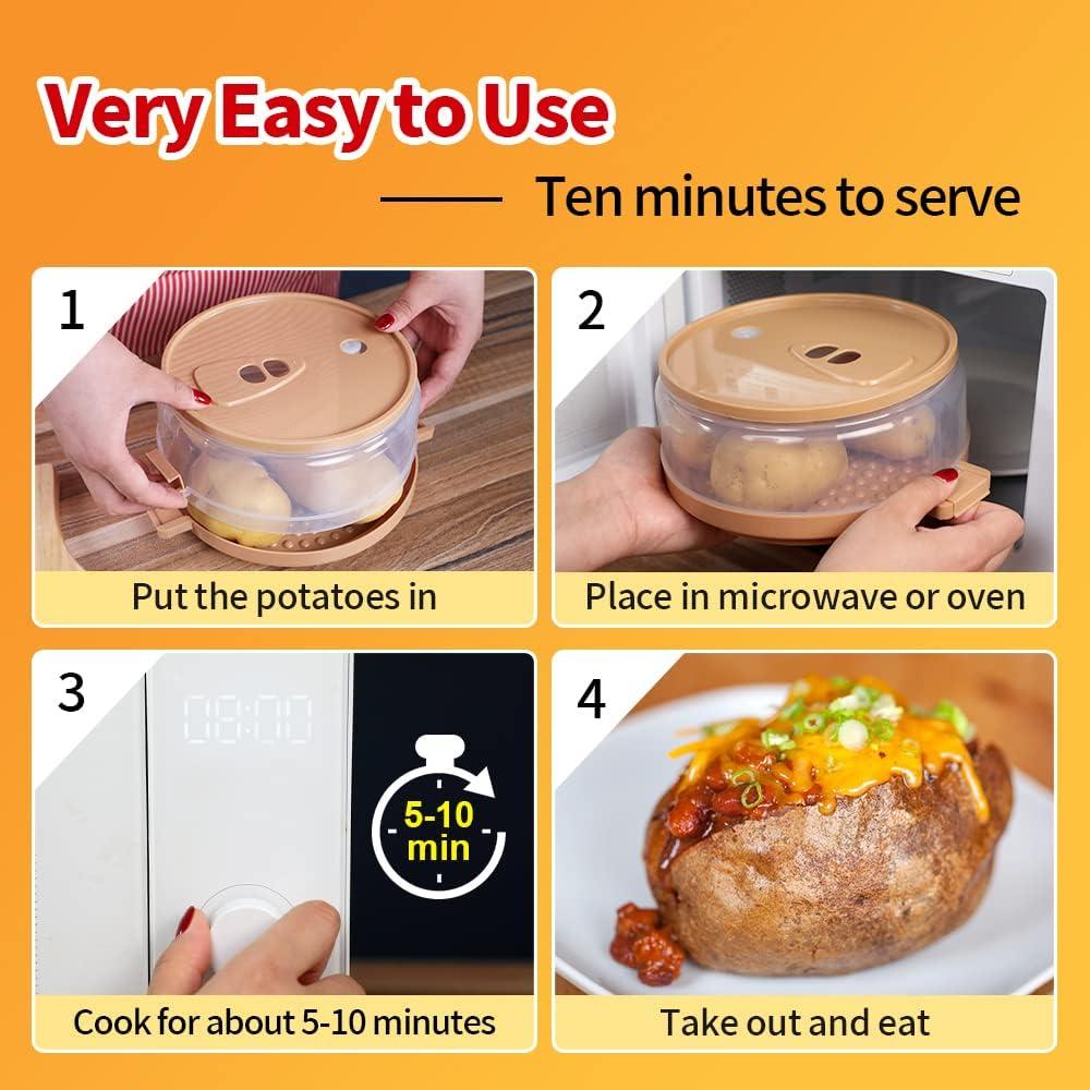 Microwave Baked Potato Cooker In Minutes Tender Fluffy Baking Potato Cooker For Microwave Baked Potato Bag Upgrade BPA-free 1pcs