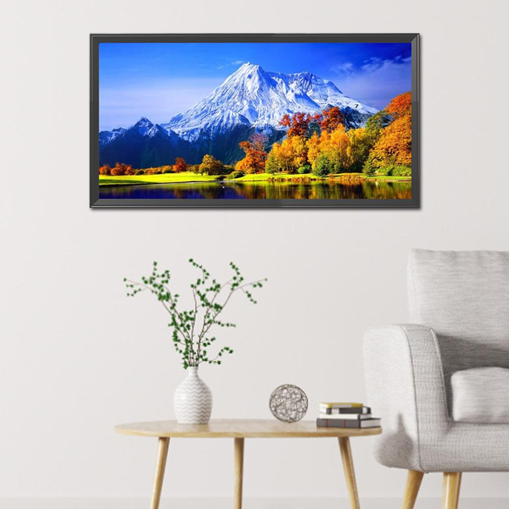 DIY 5D мозаика полная дрель круглая форма алмаз снежная гора озеро смола набор для рисования горный хрусталь рисунок дома искусство ремесло спальня декабрь