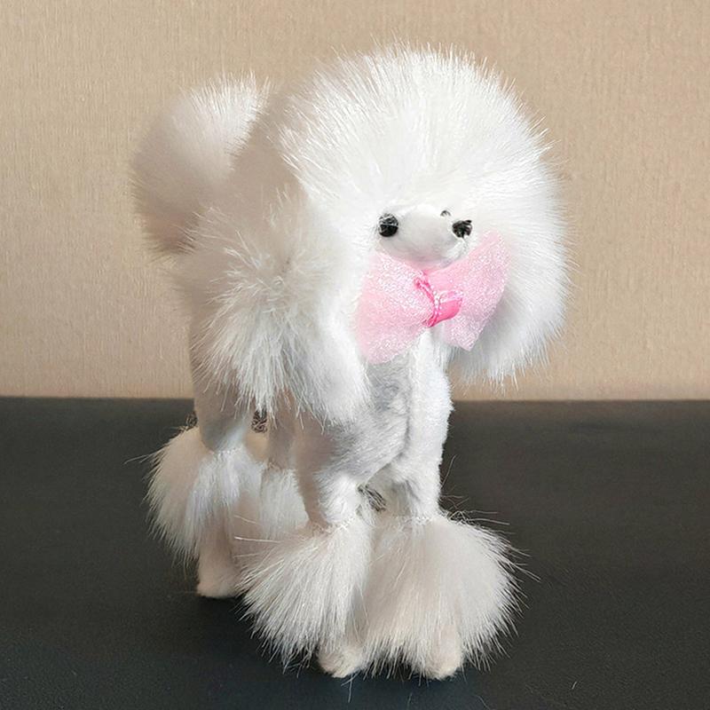 Розовая фигурка пуделя, имитация собаки, плюшевые игрушки, подарок, поделки, украшение для дома, украшение для гостиной