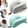 Дорожная подушка 2-в-1 для шеи Улучшенная поддержка шеи Портативная сумка со шнурком U-образная пена с памятью для длительных перелетов Подушки из пены с памятью