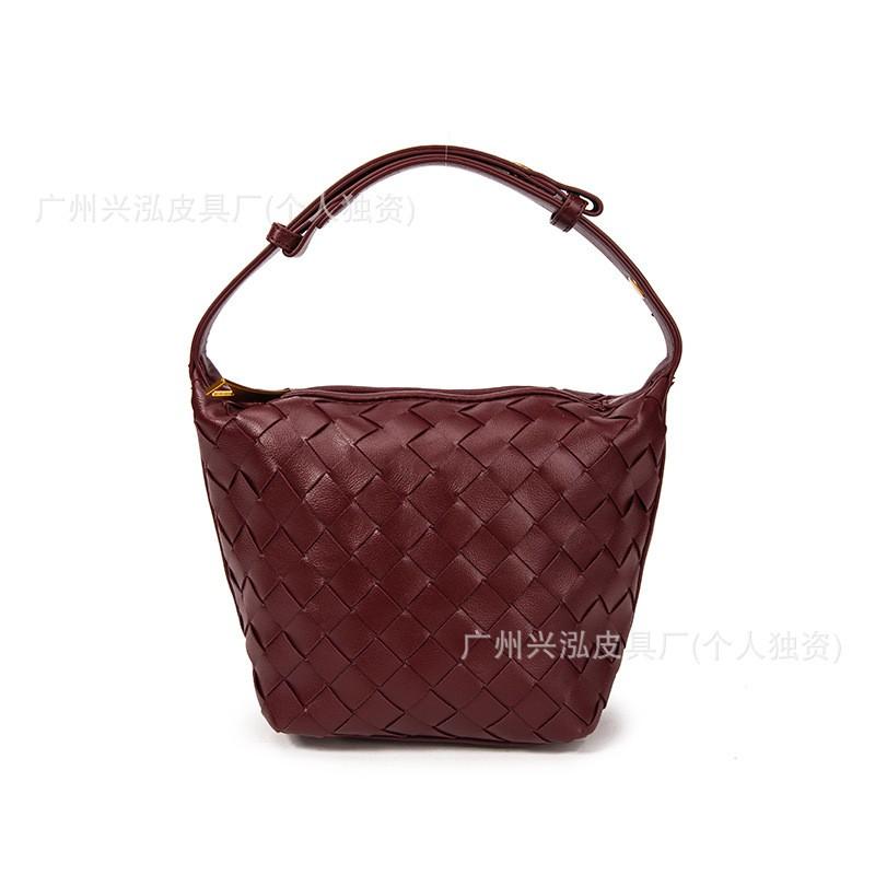 Woven Shoulder Bag Women Stylish Minimalist Crossbody PU Leather Small Square Tote With Zip Daily Use Handbag In