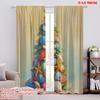 2pcs,2D Plane Printing Curtains Christmas Tree Beach Versatile Durable Polyester (without Rod) All Seasons Perfect for Bedroom,