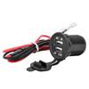 Dual USB Charger Power Socket Outlet 12V 1A & 2.1A for Mobile GPS Charger Car Boat Marine Carvans Flush Mount (With Wire)