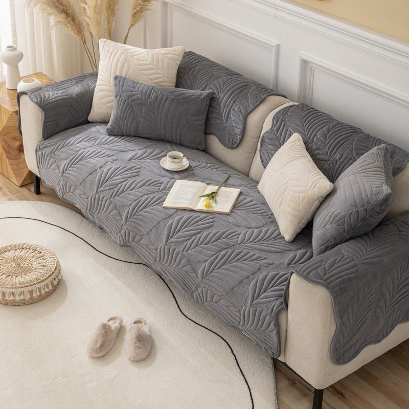 Скандинавский однотонный чехол для дивана для гостиной, нескользящий толстый плюшевый диван-подушка, коврик, комбинированный диван, защита для полотенец, домашний декор