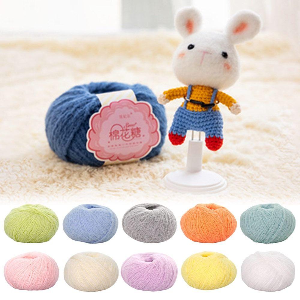 40g Imitation Wool Felt Hook Woven Thread Cotton Candy Yarn Ball  for Knitting Doll Hair Clip