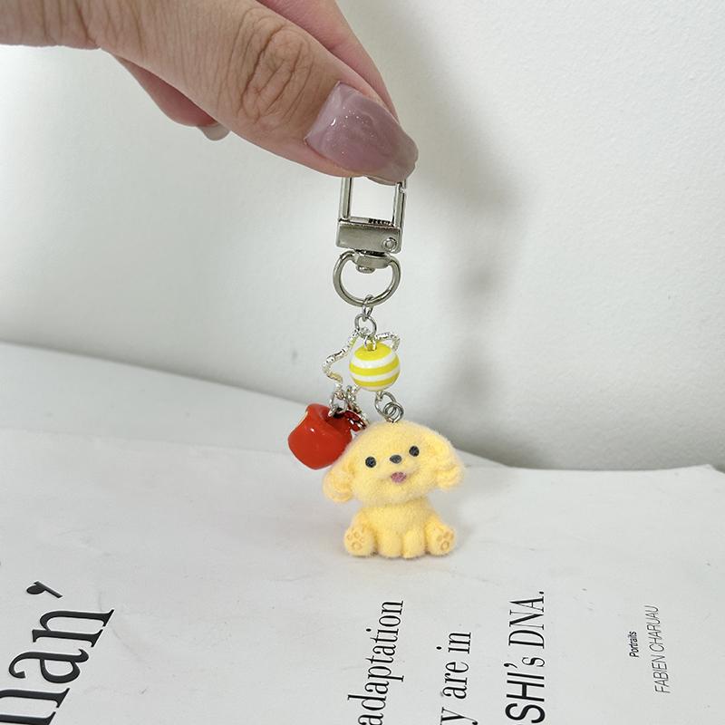 Kawaii Flocking Animal Phone Lanyard Cartoon Puppy Koala Keychain Creative Cute Keyring Bag Подвеска Для Пары Подарки