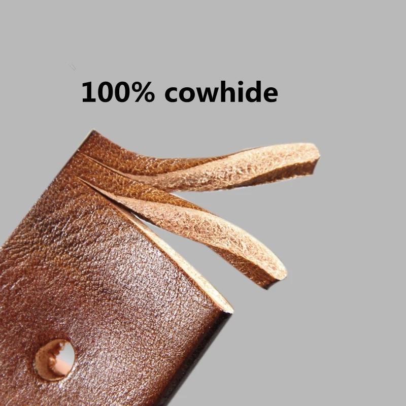 100% Cowhide New Fashion Leather Retro Handmade Copper Buckle Men's Belt Luxury Belt Genuine Leather Belt Jeans Wide Men's Belt