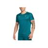 Rafa Challenger Dri-FIT Однотонная футболка-пуловер с круглым вырезом и коротким рукавом с принтом логотипа Мужская одежда Топы Земляной-Синий Вольт DV2887-381