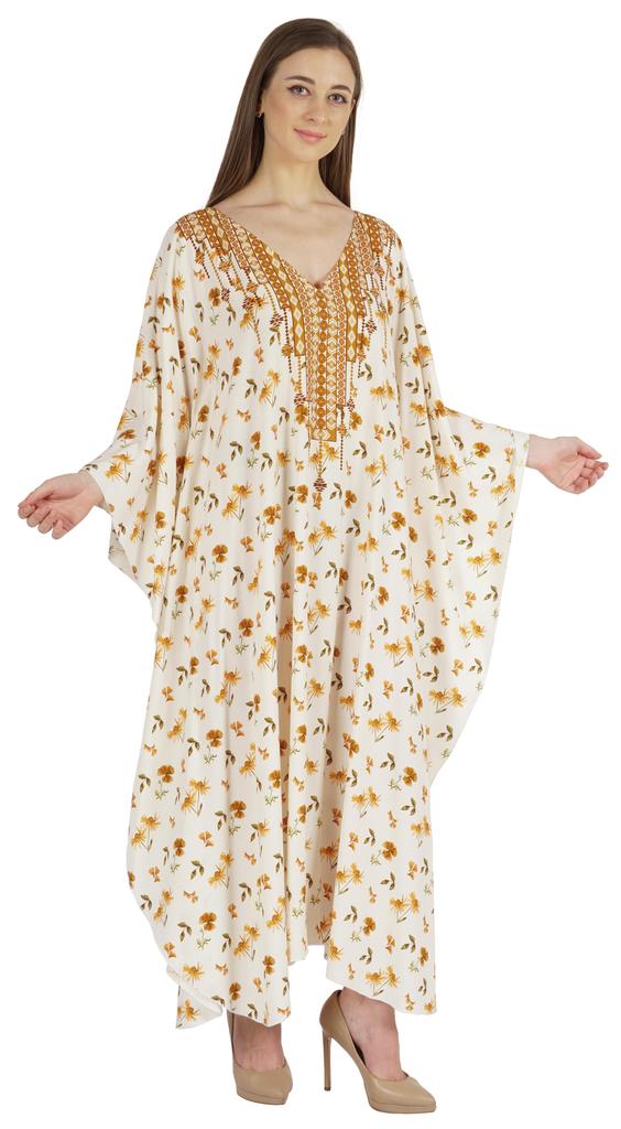 Moomaya Kimono Maxi Dress Длинный кафтан с принтом для женщин Cover-Up Caftan Beach Resort