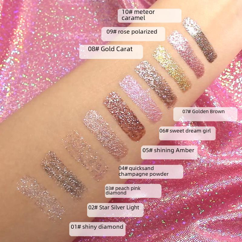 Popular Penifen Diamond Sparkle Eyeliner: Easy Color, Quick-dry, Waterproof, Sweat-proof; Delivers Smooth, Bright Lines.