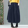 Plus Size Autumn Winter Elastic Waist Corduroy A-line Skirts