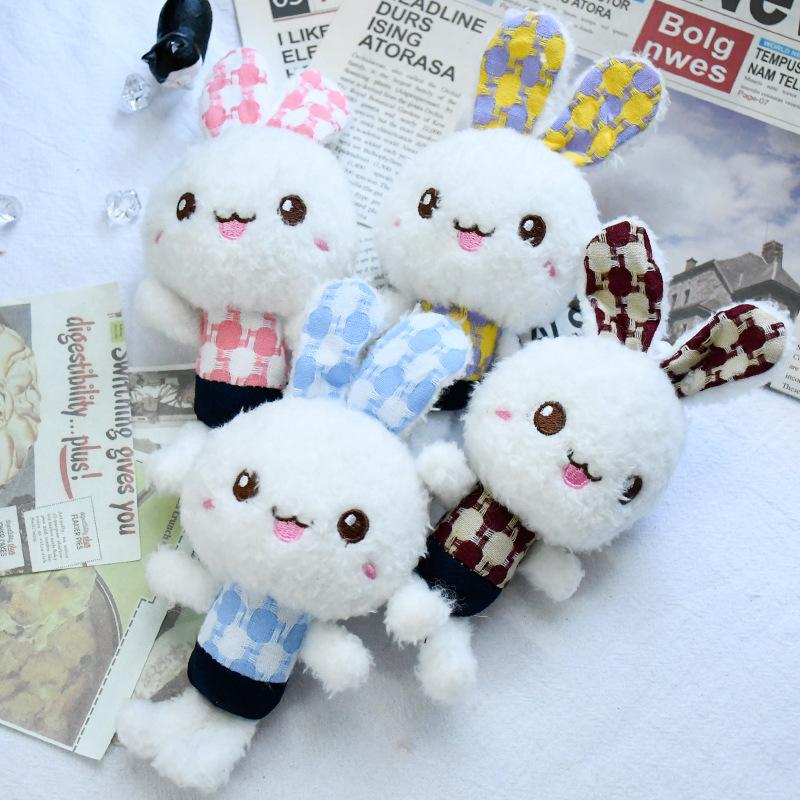Милый кролик плюшевый брелок для ключей мультяшный кролик в клетку кукла брелок рюкзак кулон ювелирные изделия подарок для девочки
