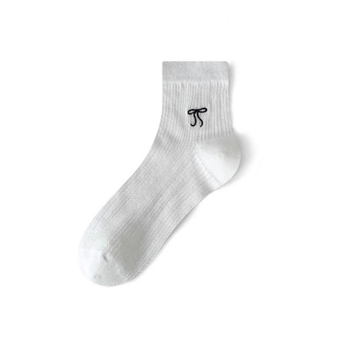 Женские короткие носки, тонкие дышащие хлопковые носки с бантом, милые носки в японском стиле